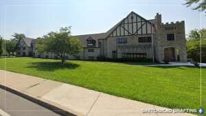 Completed photograph of the Beta Theta Pi project located in Bloomington, Indiana