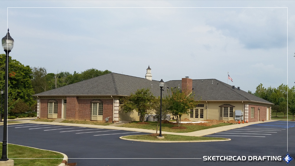 Completed east exterior of the Allen Funeral Home located in Bloomington, Indiana