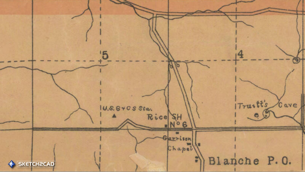 1895 Map of Blanche