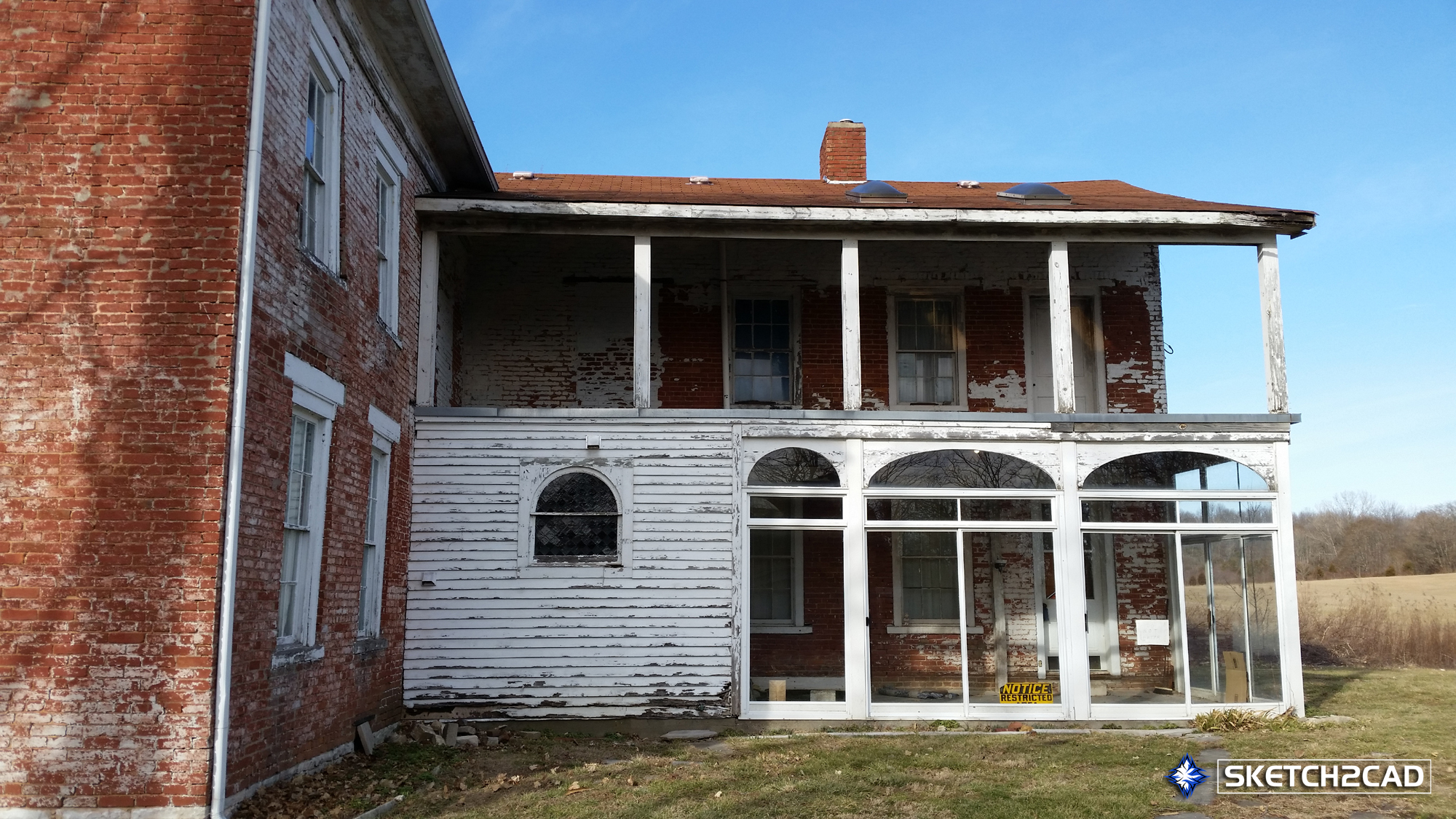 The rear porch of the Kirby-McMillian home
