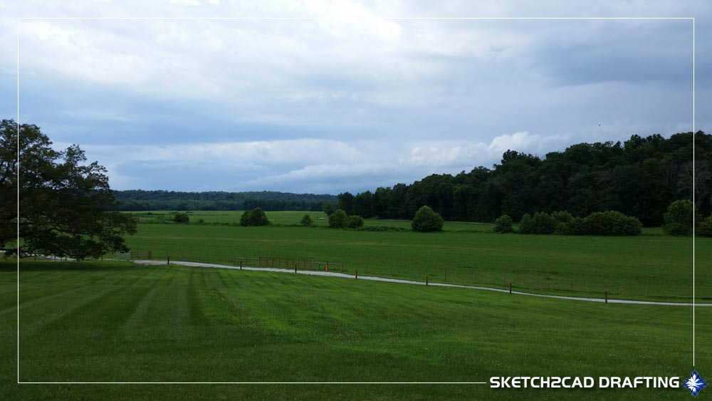 Photograph of the green grass at the Martin's Barn at Knob Creek wedding event venue project located in Bedford, Indiana