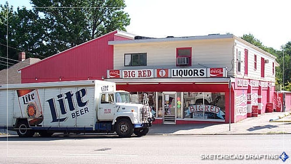 2016 existing building photograph of Big Red Liquors 1110 North College Avenue Bloomington, Indiana 47404