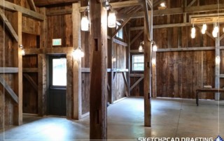 Existing building interior photograph of the Martin's Barn at Knob Creek wedding event center located in Bedford, Indiana