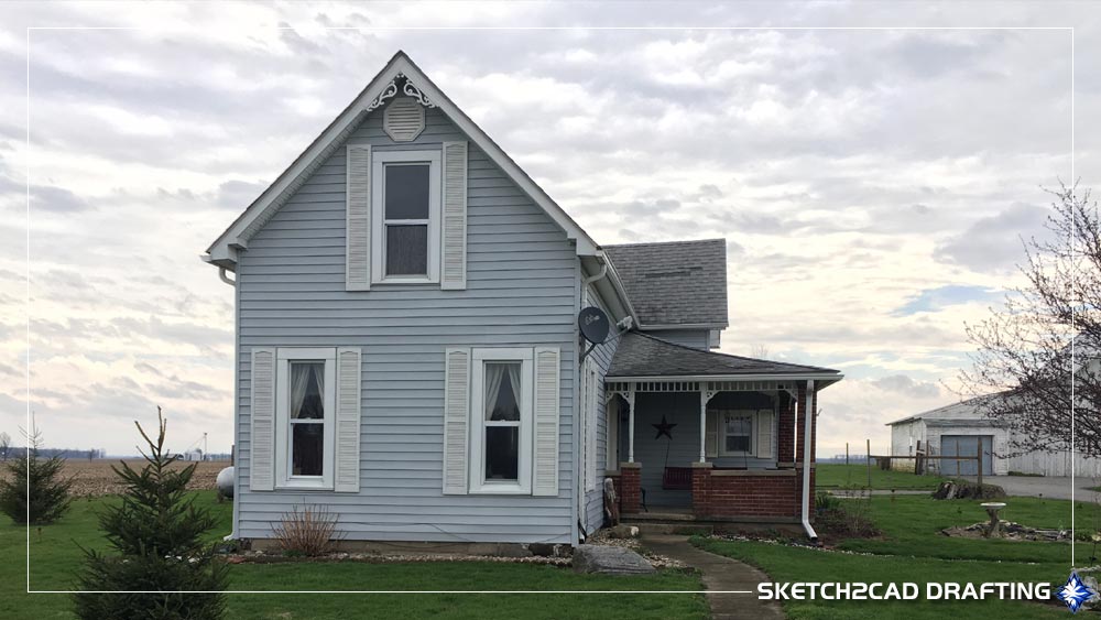 existing building photograph of a building located at 2309 North County Road 900 East Michigantown, Indiana 46057 that was surveyed in 2017.