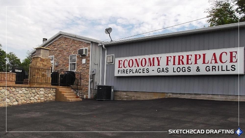 2016 existing building photograph of Economy Fireplace 5804 West State Road 46 Elletsville, Indiana 47429