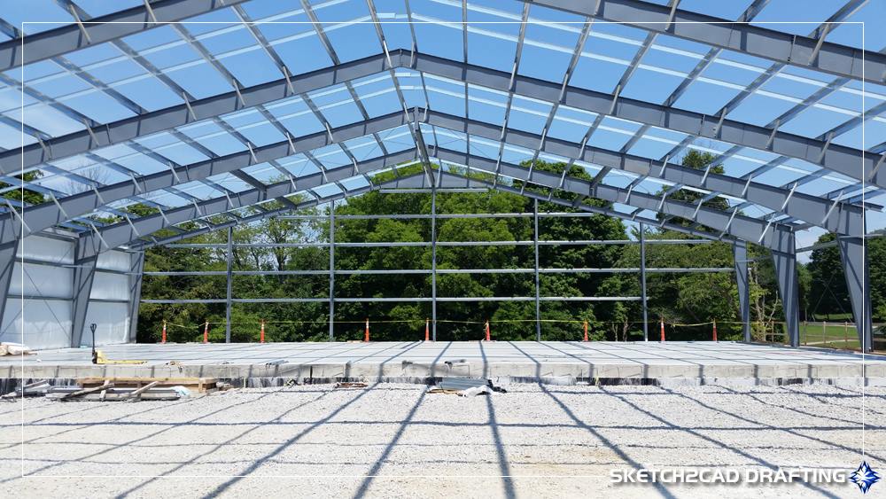 Pre-engineered metal building structure for the City Church for All Nations addition project located in Bloomington, Indiana
