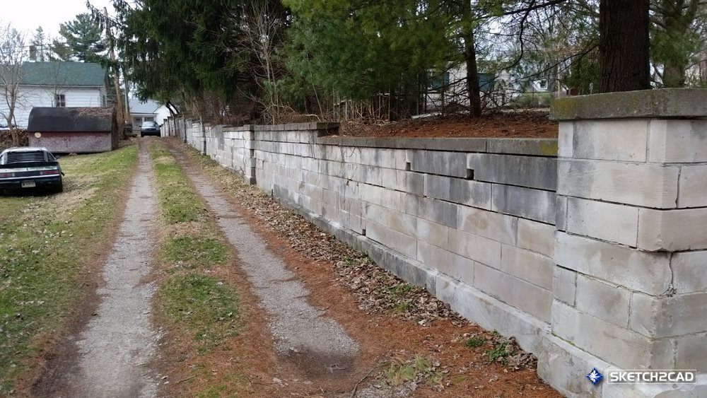 Banneker Community Center limestone northeast retaining wall in bloomington indiana