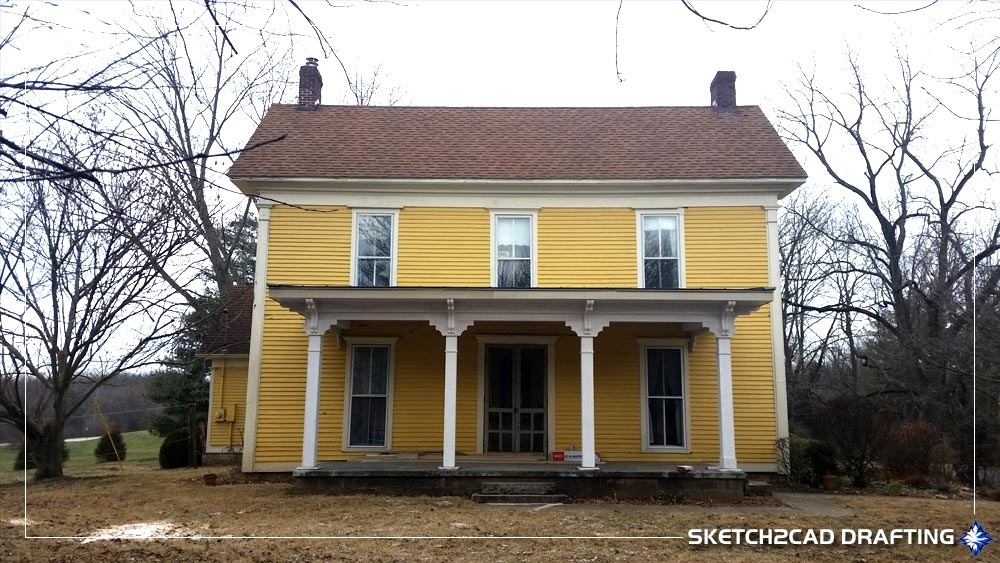 Completed porch addition on the Carter-Randall-Parker Historical house located in Bloomington, Indiana