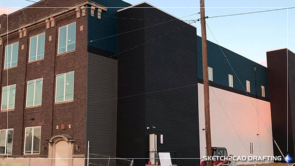 Completed building addition at the Garvin Lofts Apartments project located in Evansville, Indiana