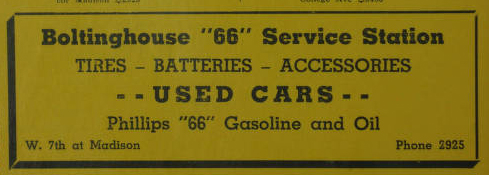 boltinghouse 66 service station connection ad