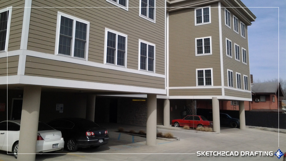 Covered parking of The 7Ten Apartments located in Bloomington, Indiana