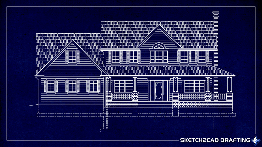 Front exterior cad elevations of the Elwren Road project located in Bloomington, Indiana