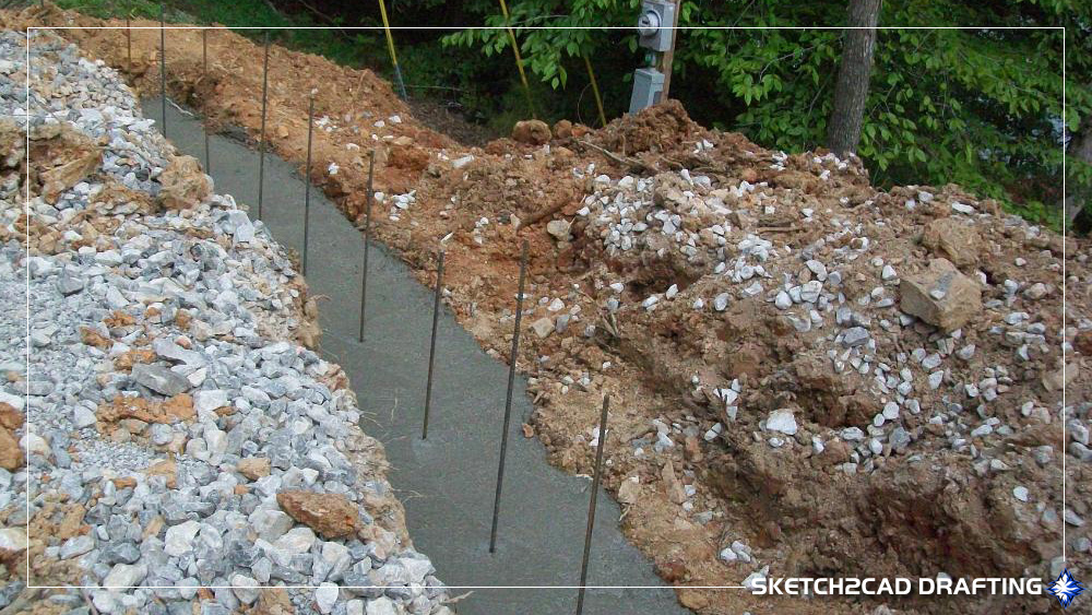 Retaining wall reinforcing at the lake house in Kentucky project