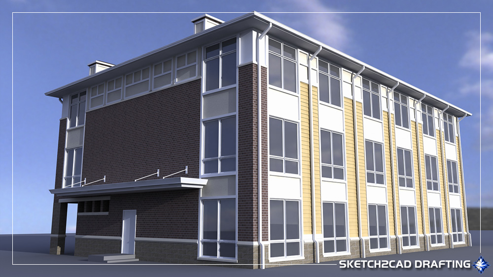 Concept model for the Northern Manor apartments in Bloomington, Indiana