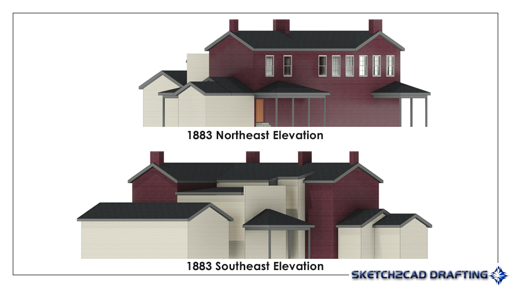 1883 walnut street hotel 3d model northeast depicting how the structure looked at that time