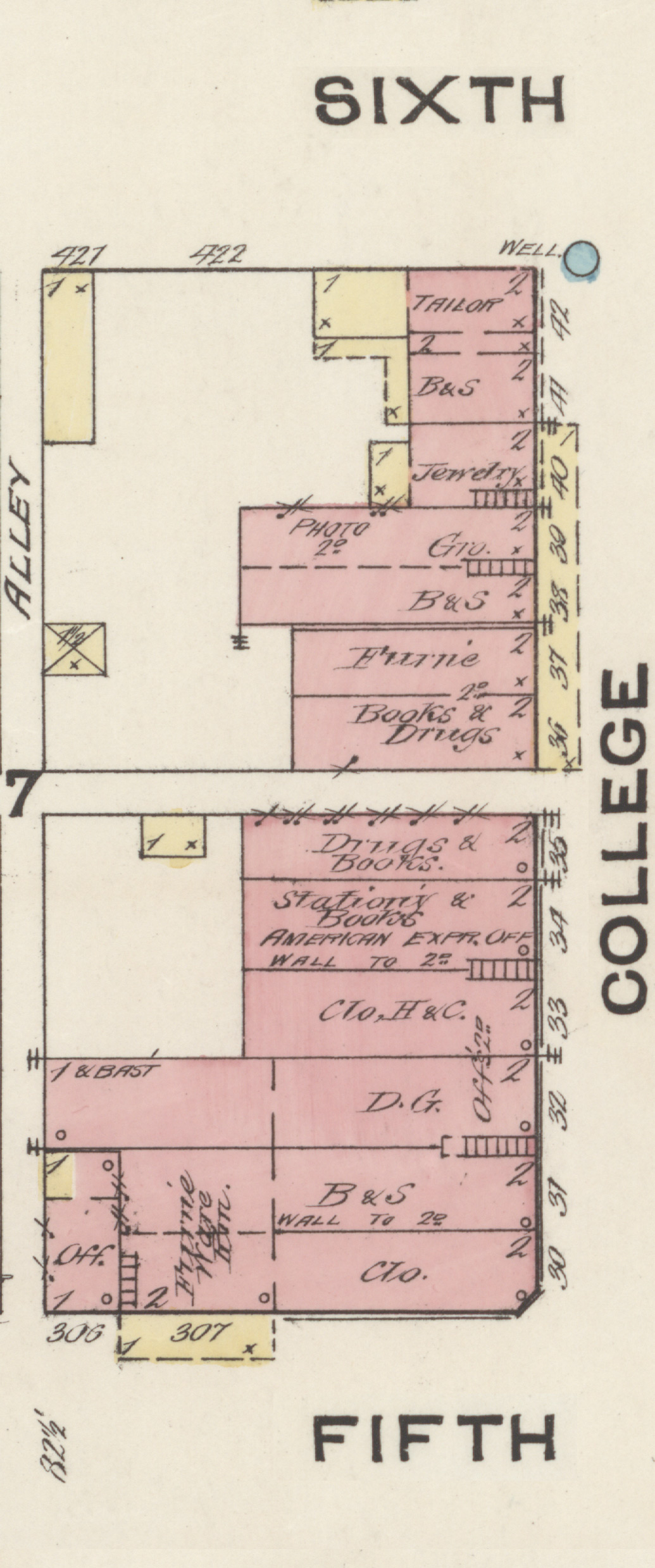 1883_sanborn_west_optimize 1883 sanborn fire map of the west side of blooomington indiana's downtown square