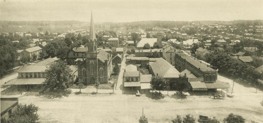 1891 east side of the courthouse square in bloomington indiana showing the buildings