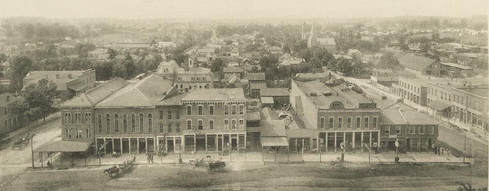 1891_south_square_IU_archives 1891 south view of the courthouse square in Bloomington, Indiana