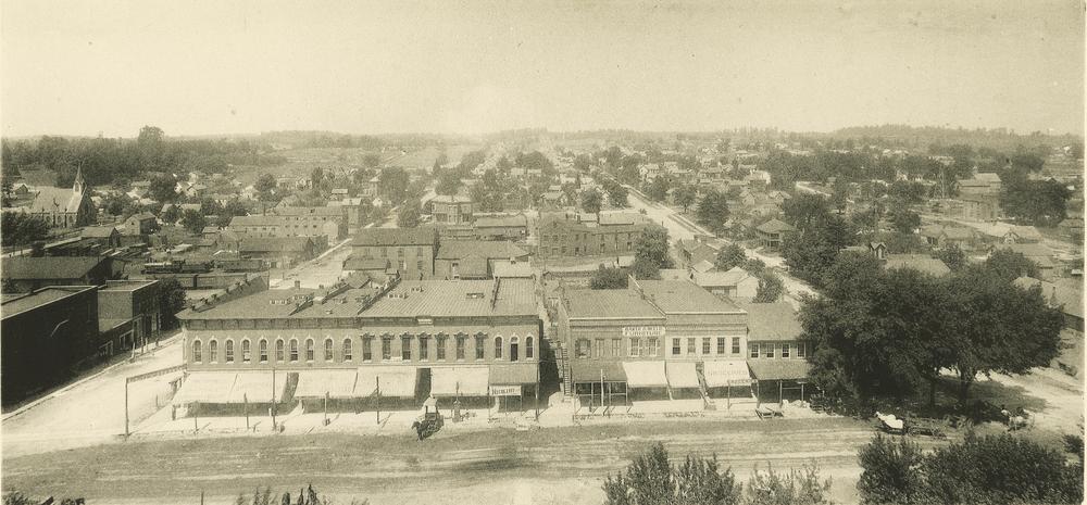 1891_west_square_IU_archives 1891 west view of the courthouse square in Bloomington, Indiana