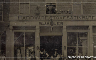 1883 courthouse square cover with cut limestone facade and brick veneer