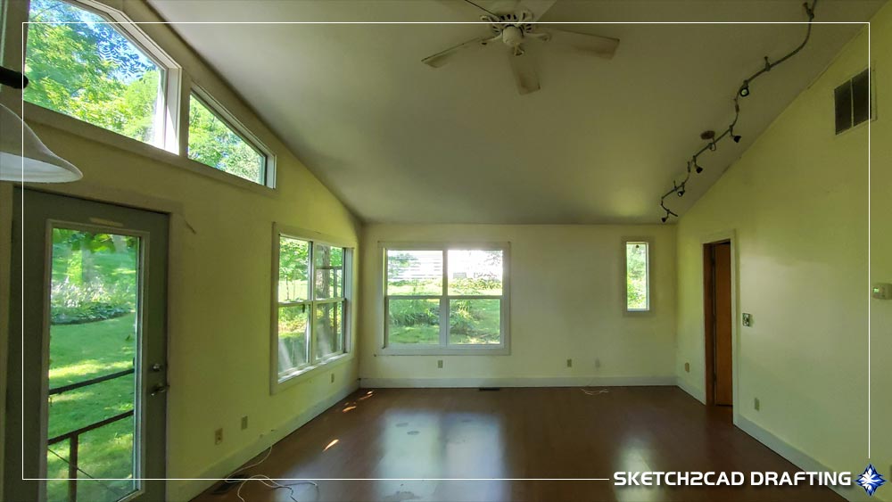 urban cottage before image of the interior living area