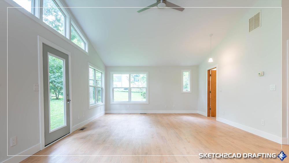 urban cottage after image of the interior living area