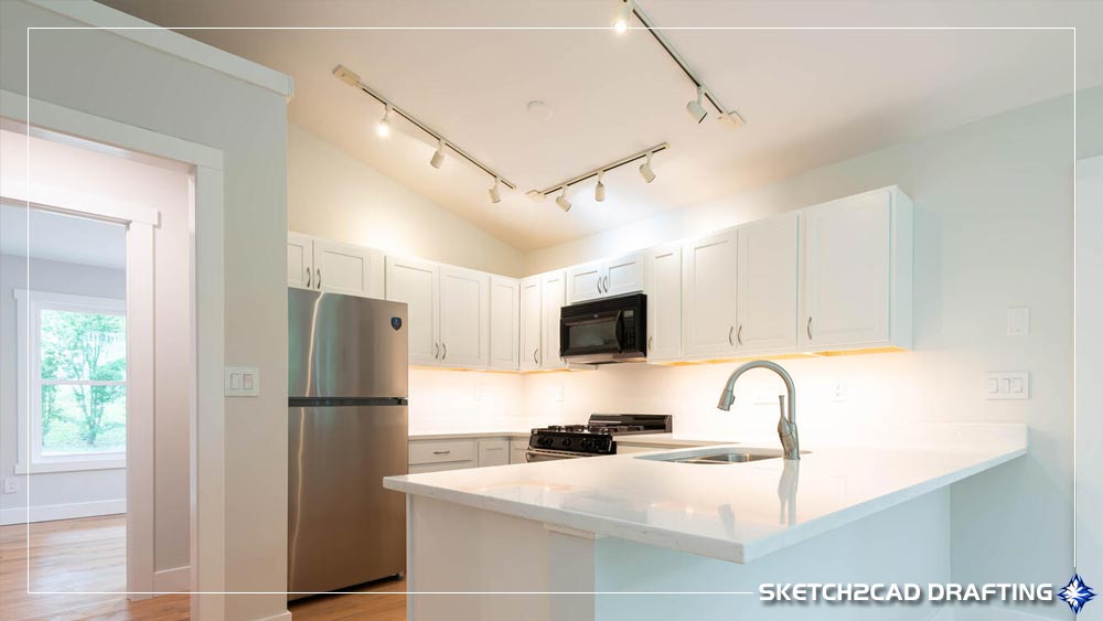 urban cottage after image of the interior kitchen