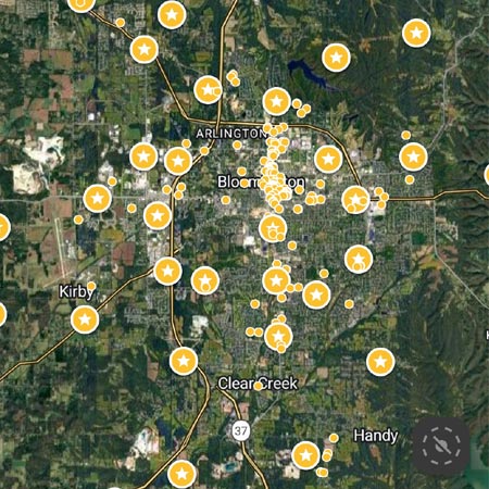 bloomington indiana project map